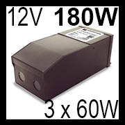 12V 180W 3 x 60W Magnetic Multi-Tap/Output Class-2 Dimmable LED power supply
