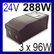 24V 288W 3 x 96W Magnetic Multi-Tap/Output Class-2 Dimmable LED power supply