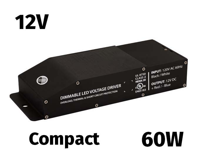 12V 60W Dimmable Electronic Compact Driver 