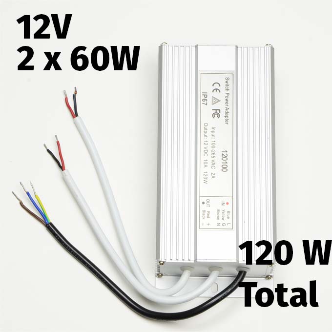 12V 120W (2x60) Multi-Output Electronic Driver 