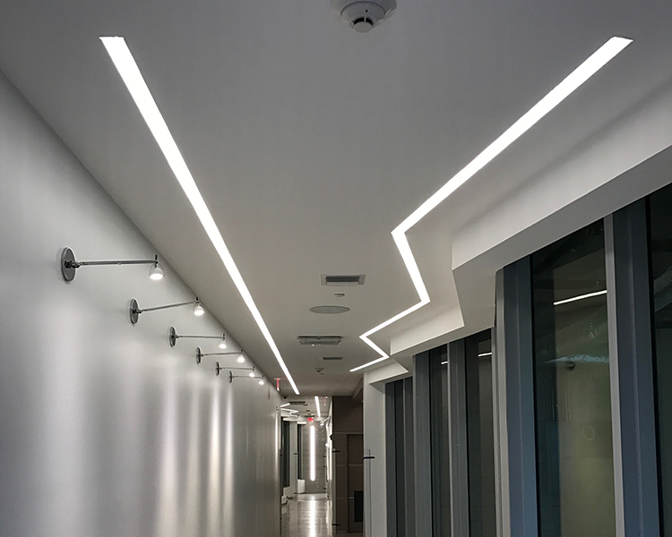 mud or plaster in trimless recessed ul listed linear LED light fixtures made in Miami by GlowbackLED
